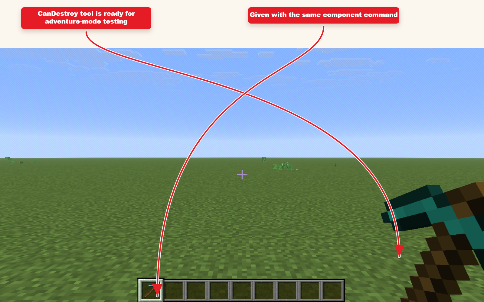 In-game screenshot showing Dungeon Breaker Pick tool delivered to the player.