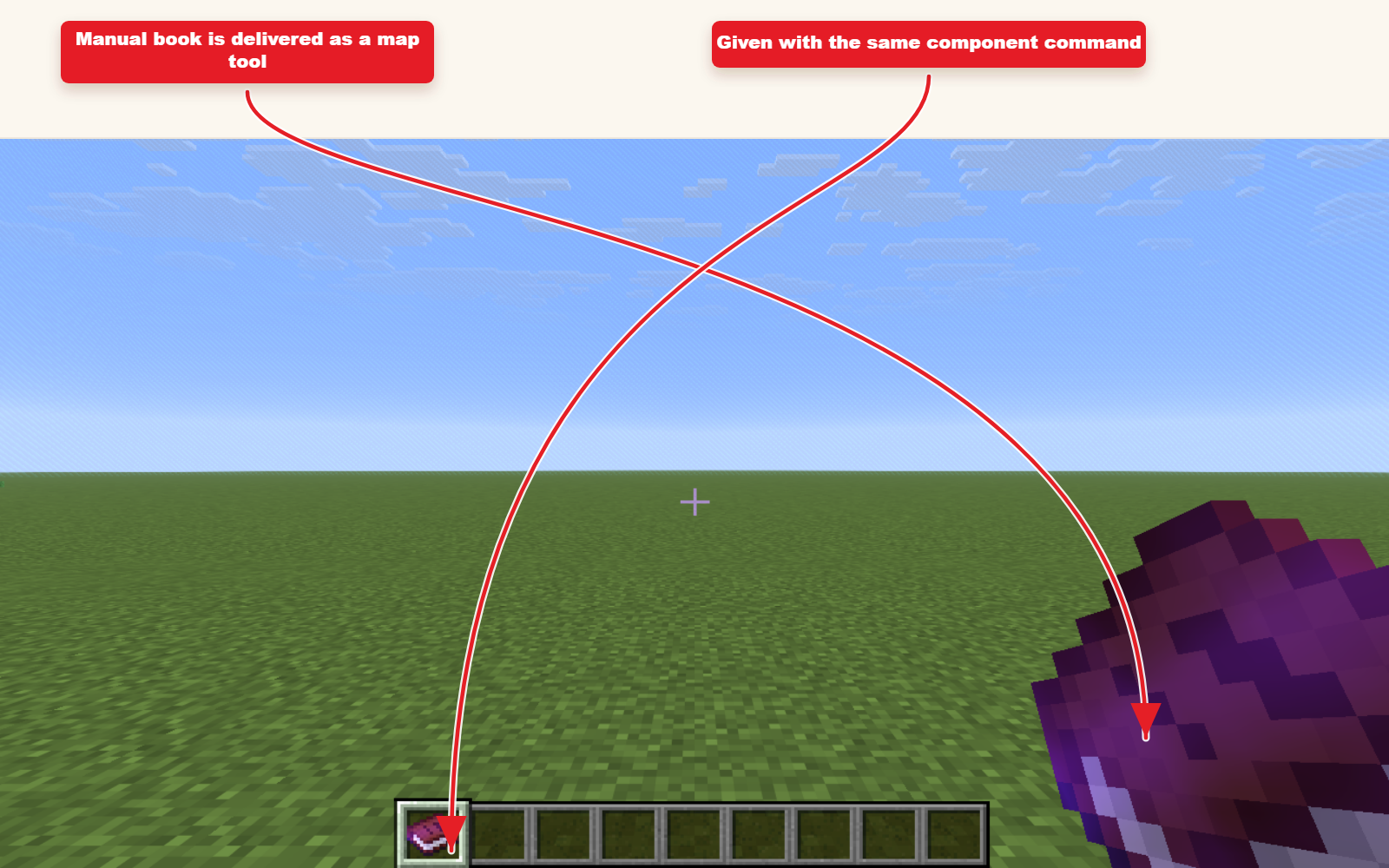 In-game screenshot showing Map Maker Manual book delivered to the player.