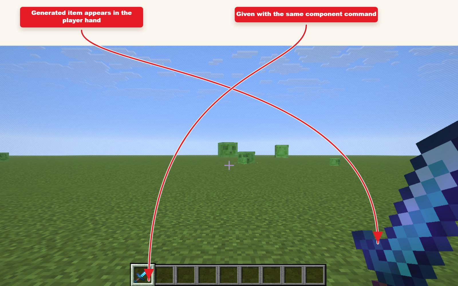 In-game screenshot showing Forge Blade starter item delivered to the player.