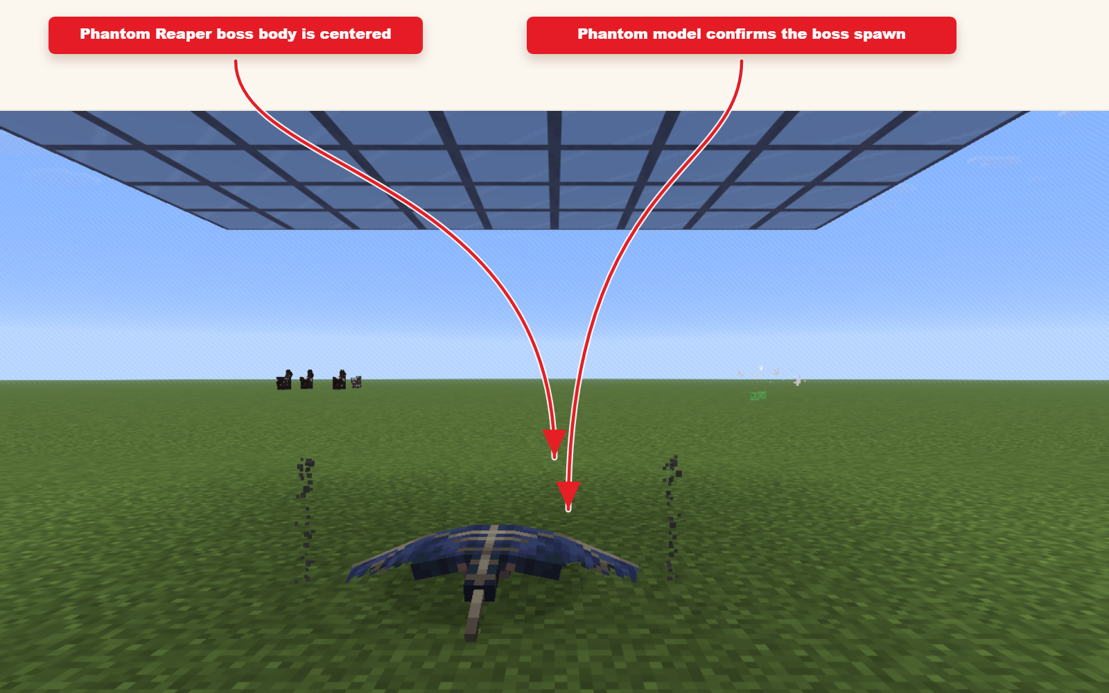 In-game screenshot showing Phantom Reaper spawned from the boss preset.