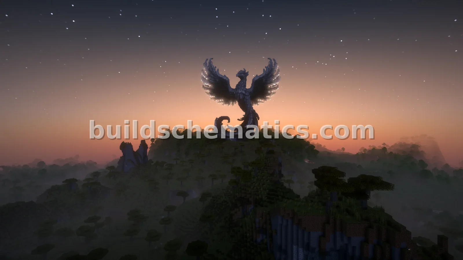 Majestic Phoenix Statue Minecraft Build — view 2