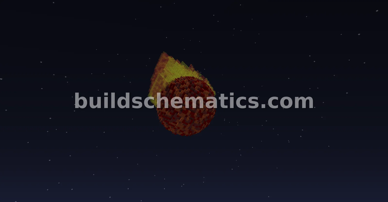Sky Meteoroid Made of Magma Blocks