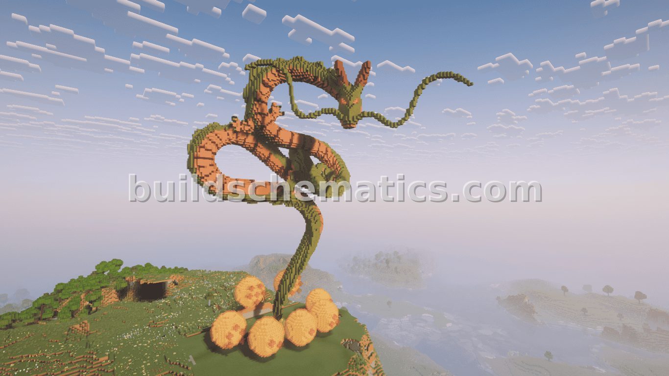 Dragon Ball Shenron Minecraft Statue Build