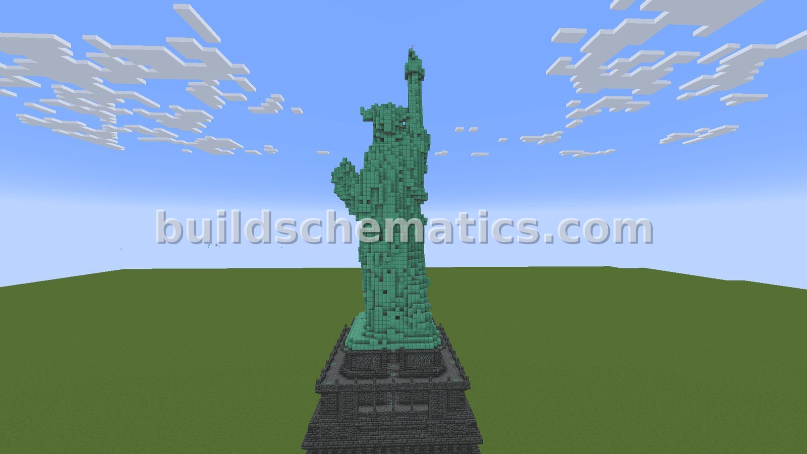Deepslate Statue of Liberty Minecraft Schematic — view 2