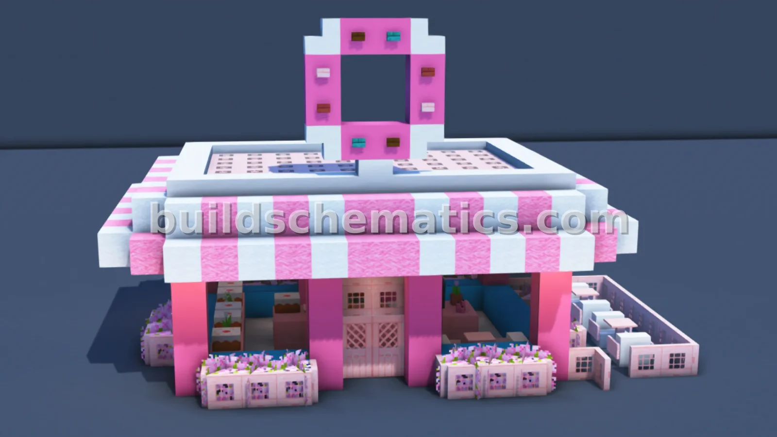 Simple Donut Shop With Interior