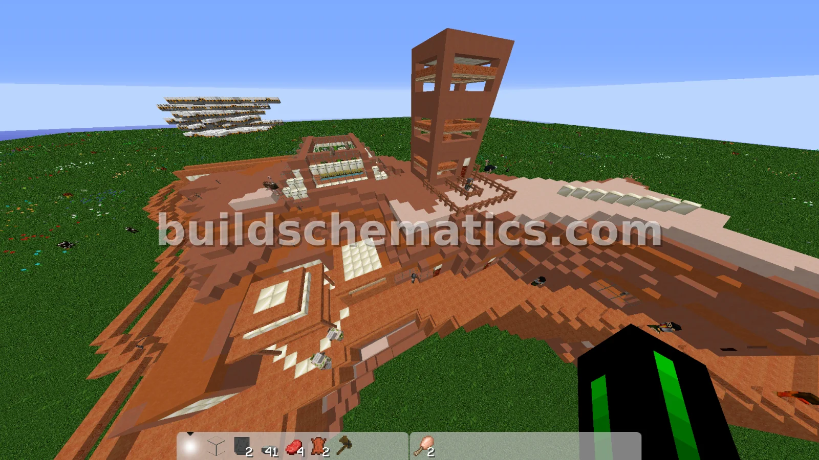 Clay Mountain Village with Farm and Tower — view 2