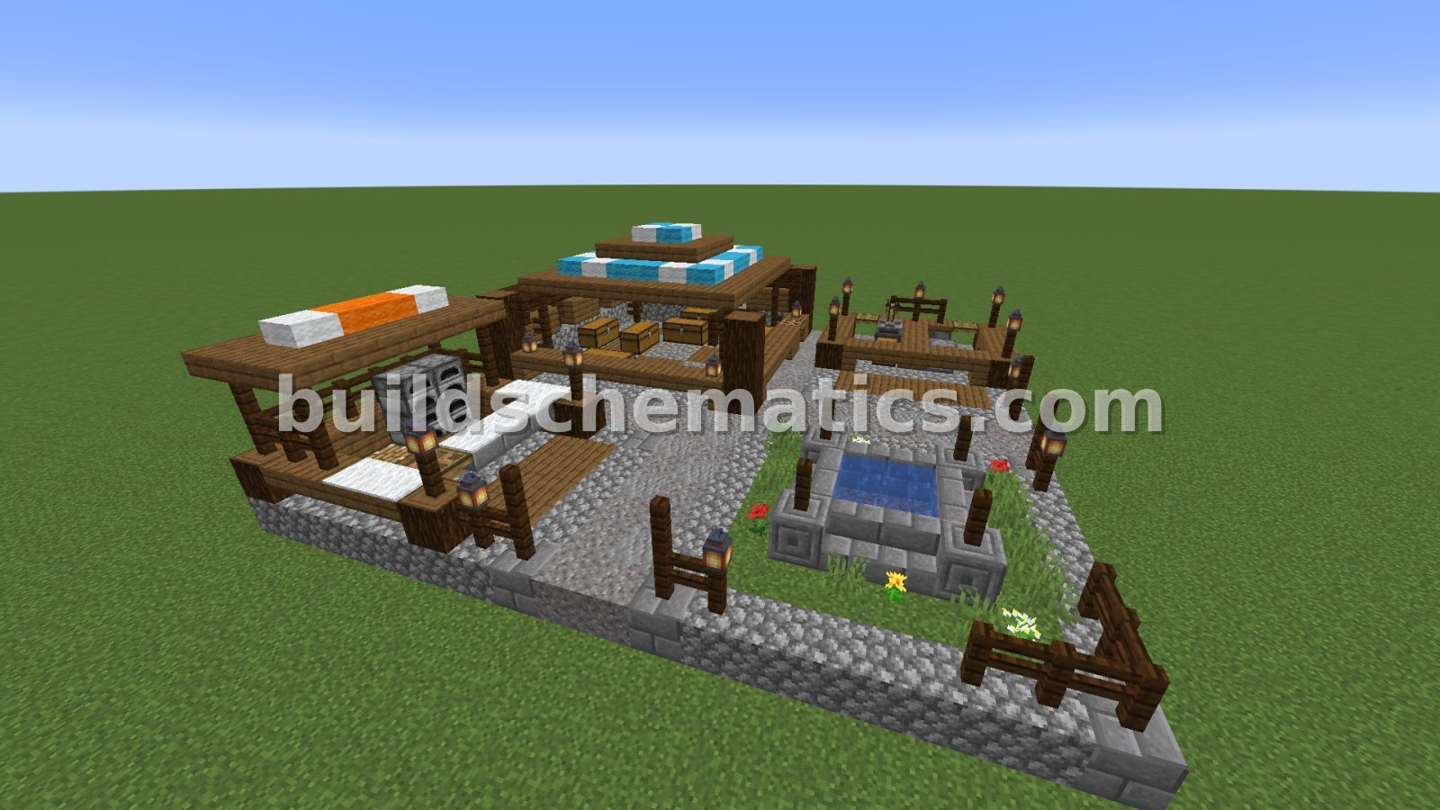Medieval Fortress Marketplace Structure