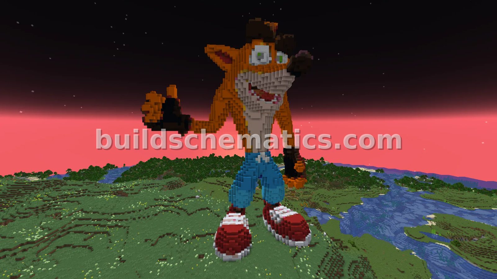 Crash Bandicoot Statue – Large Minecraft Build — view 2
