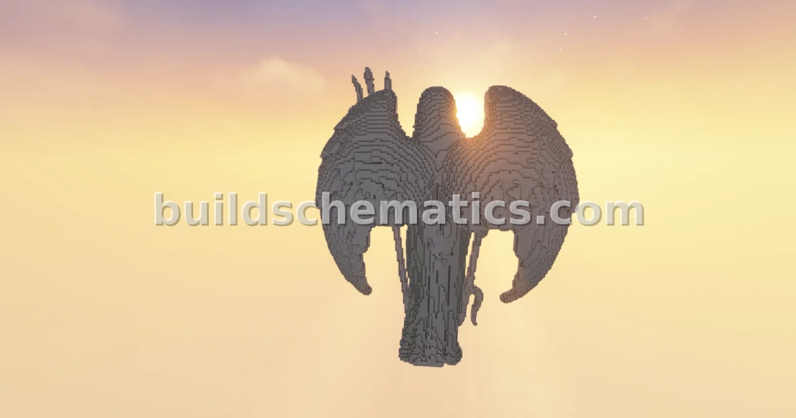 Trident Angel Statue Minecraft Build — view 4