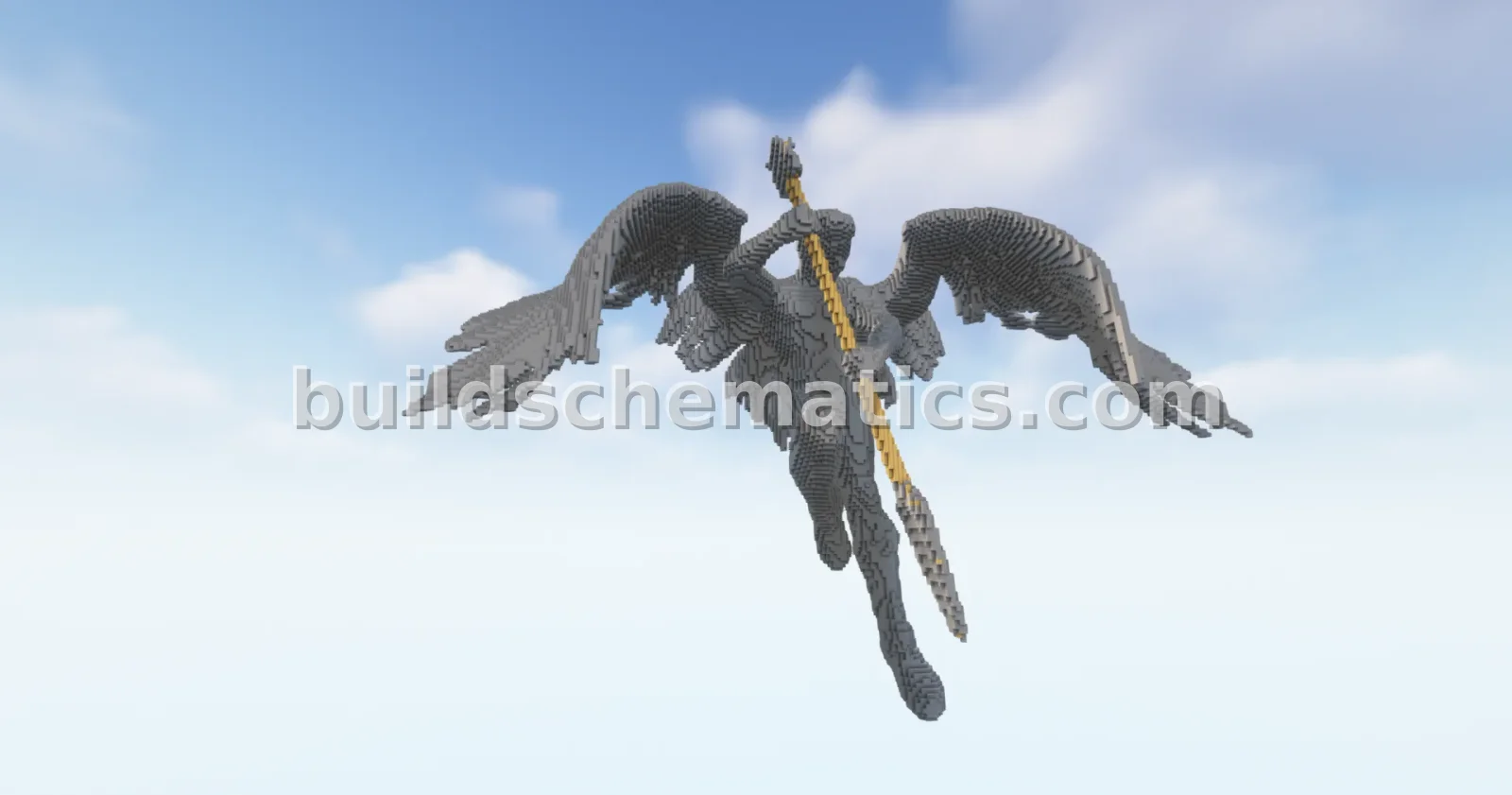 Spear Angel Statue Minecraft Build — view 3