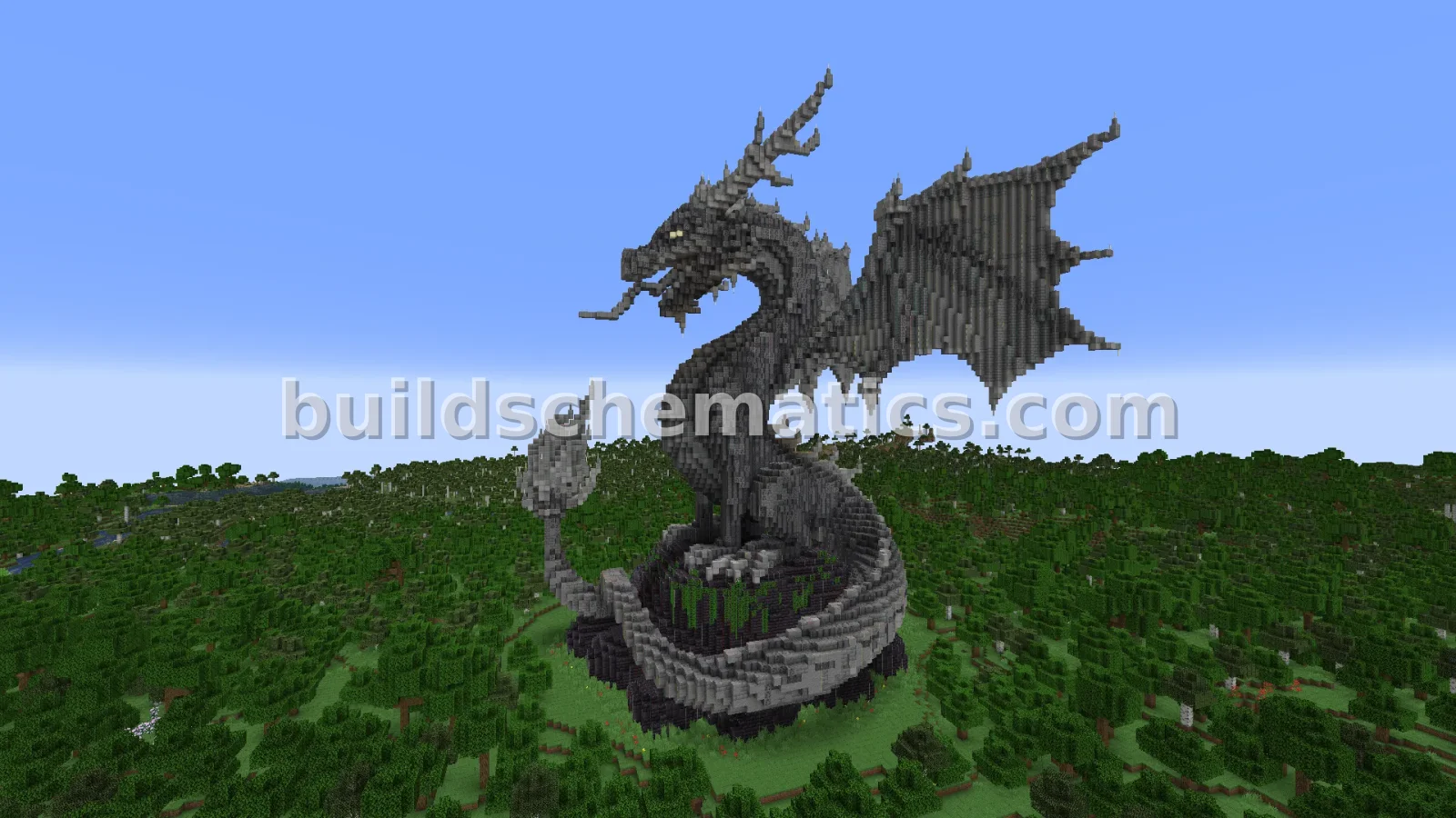 Gray Dragon Statue