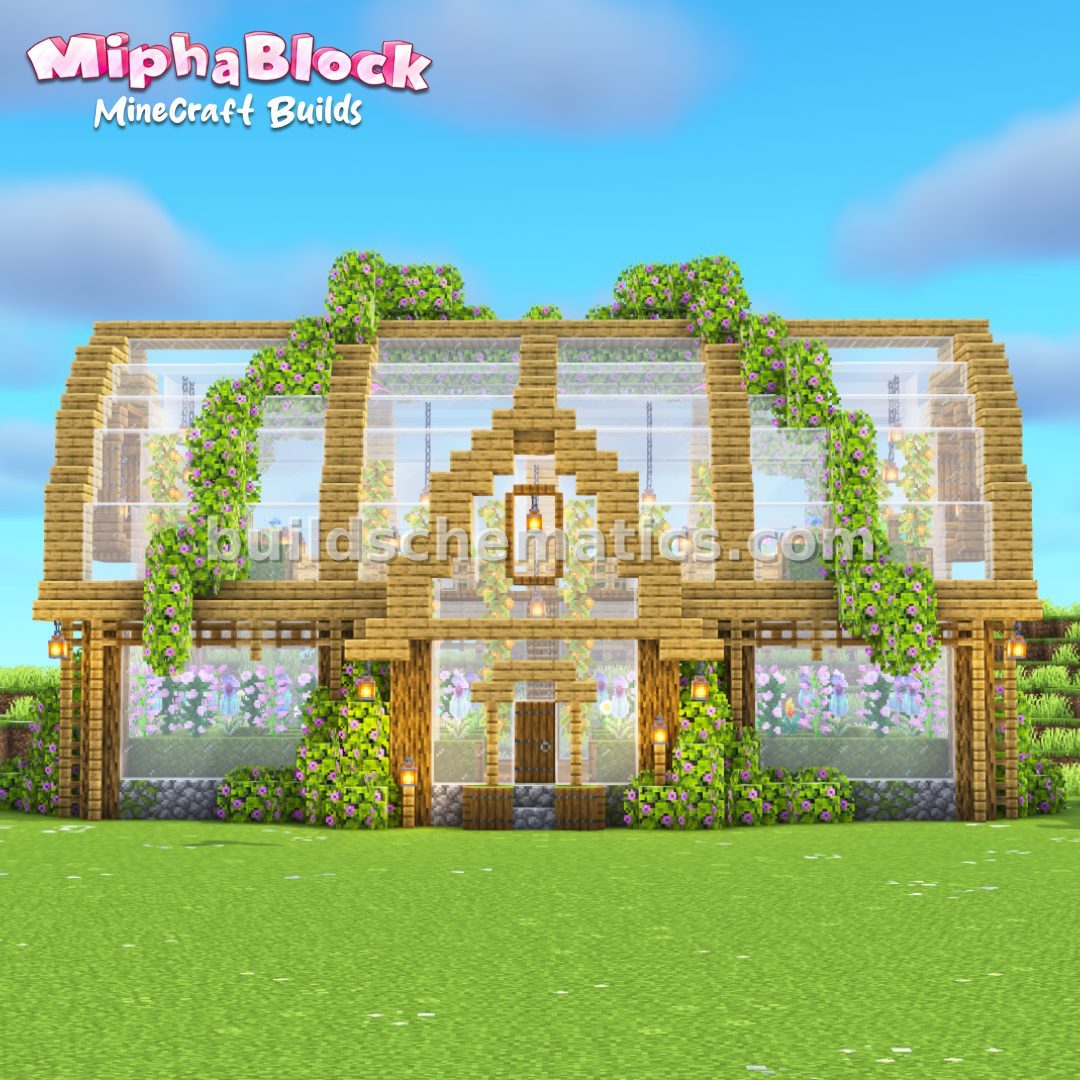 Symmetrical Oak and Glass Botanical Greenhouse — view 4