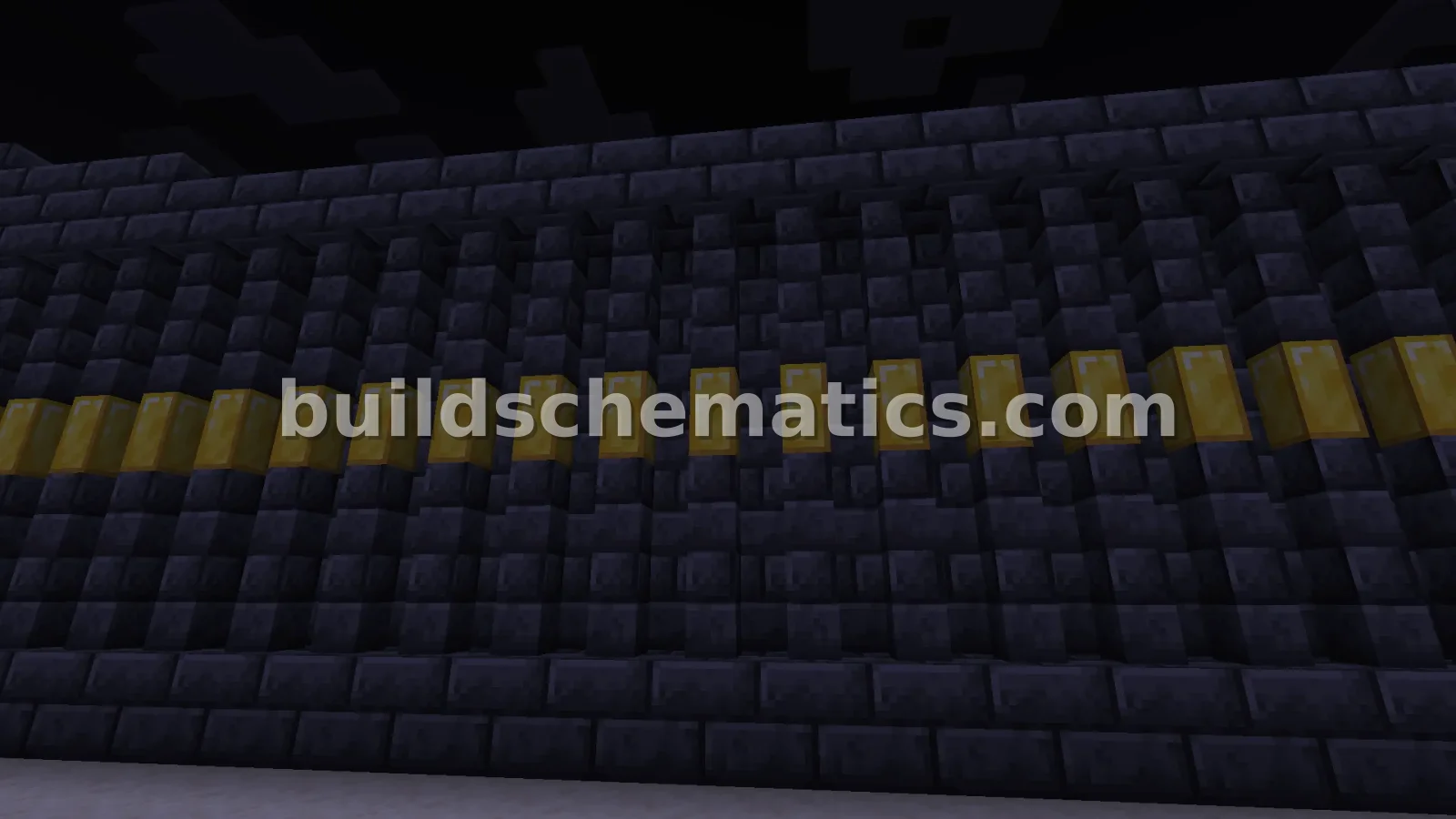 Black and Gold Deepslate Brick Wall