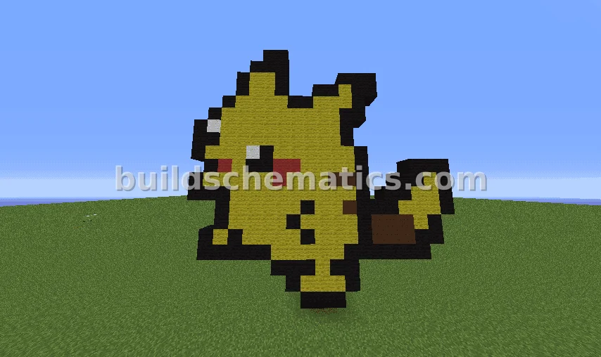 Pikachu Pixel Art Sculpture