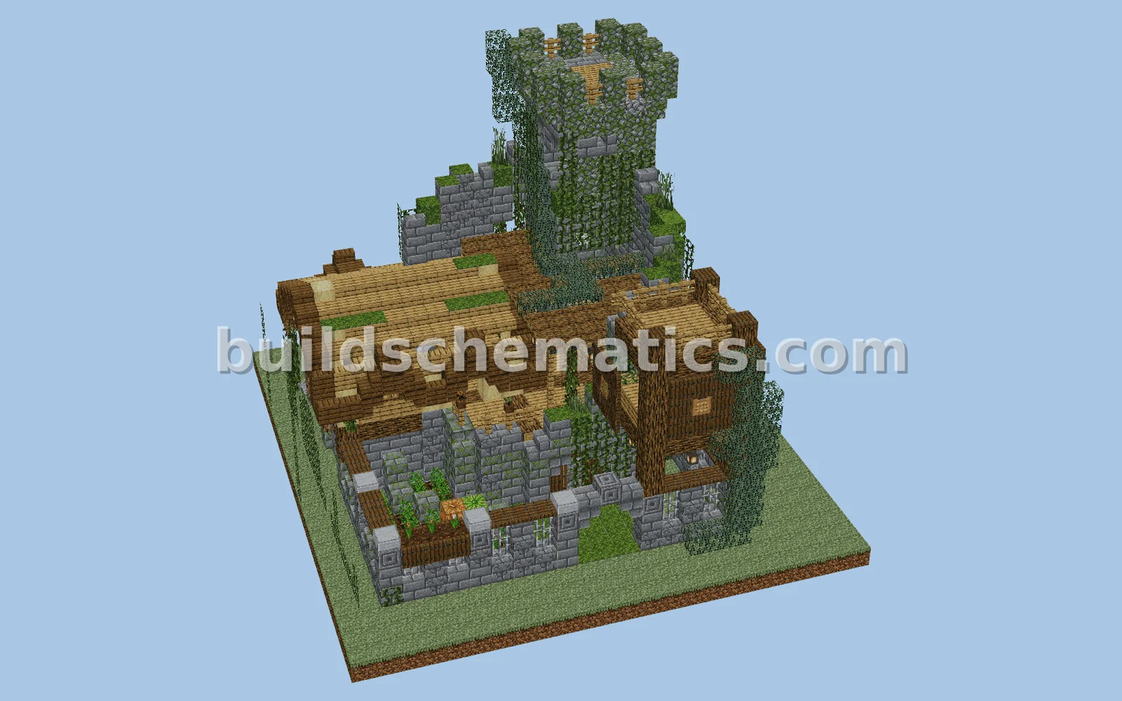Ruined Tower With Base | Rustic Structure