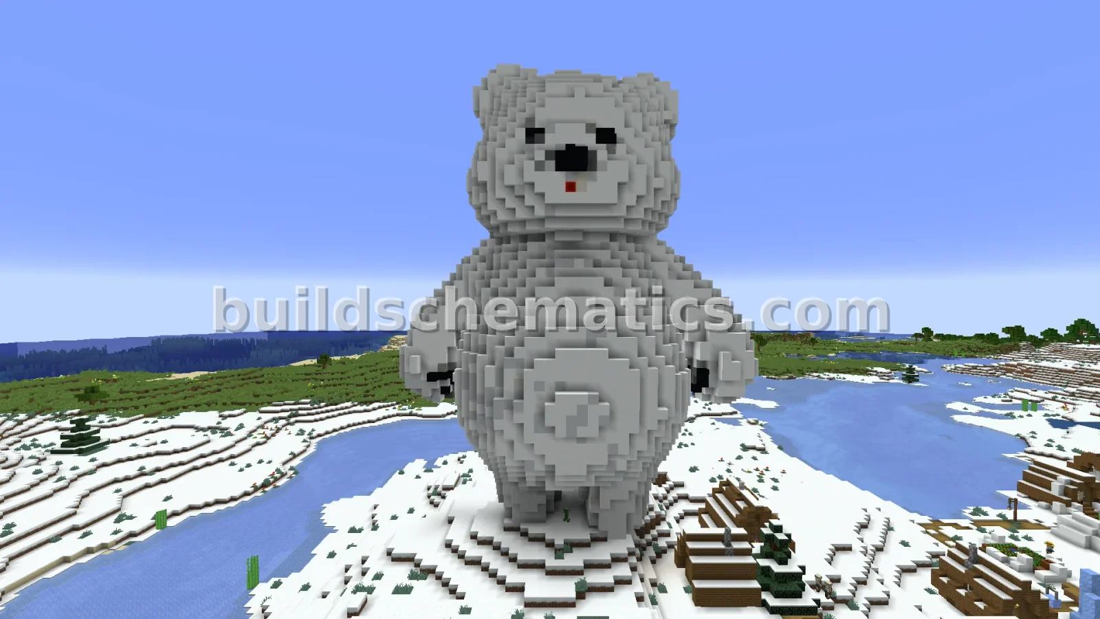 Minecraft Polar Bear Statue Build