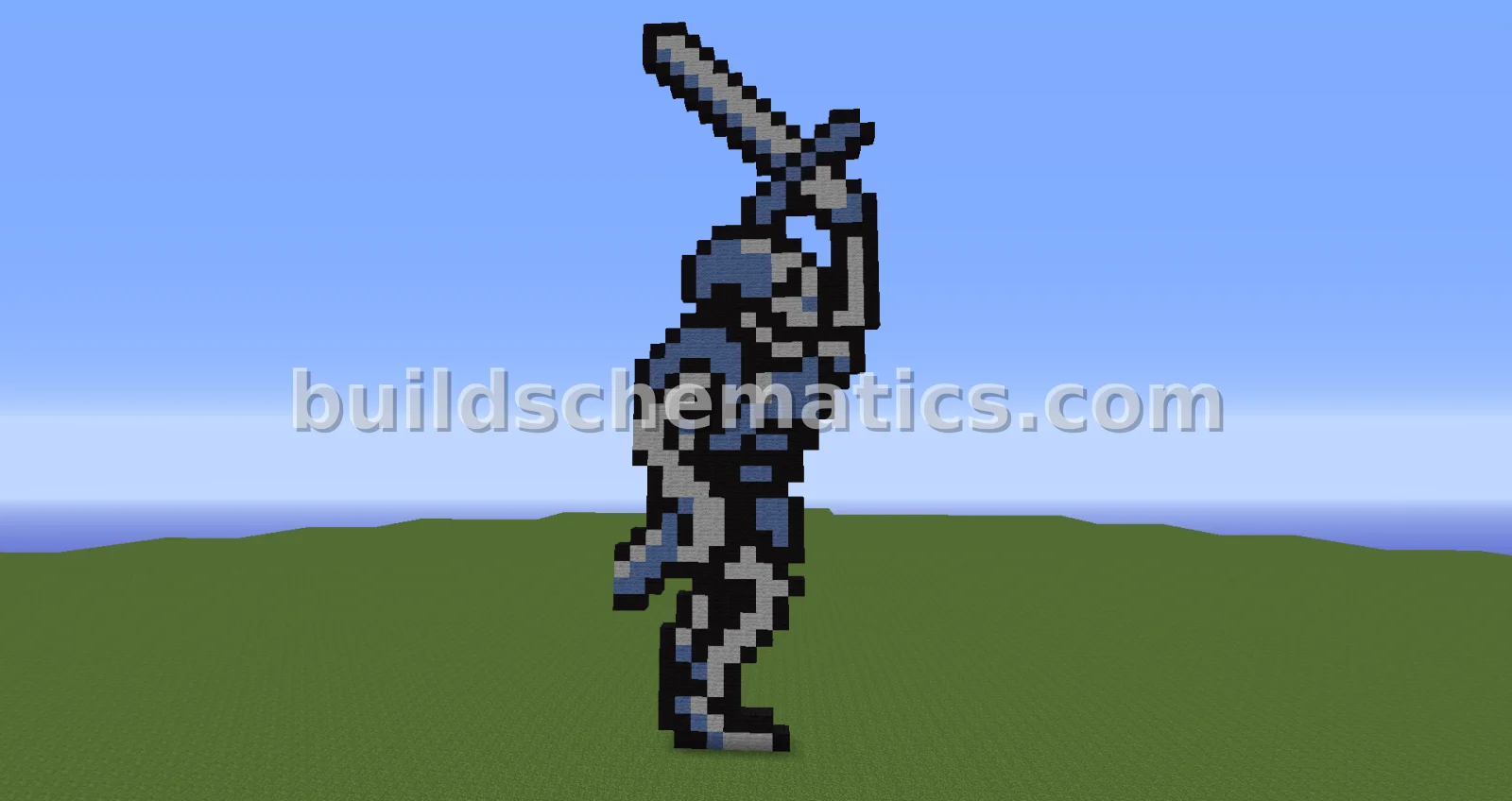 Pixel Art Armored Skeleton Warrior