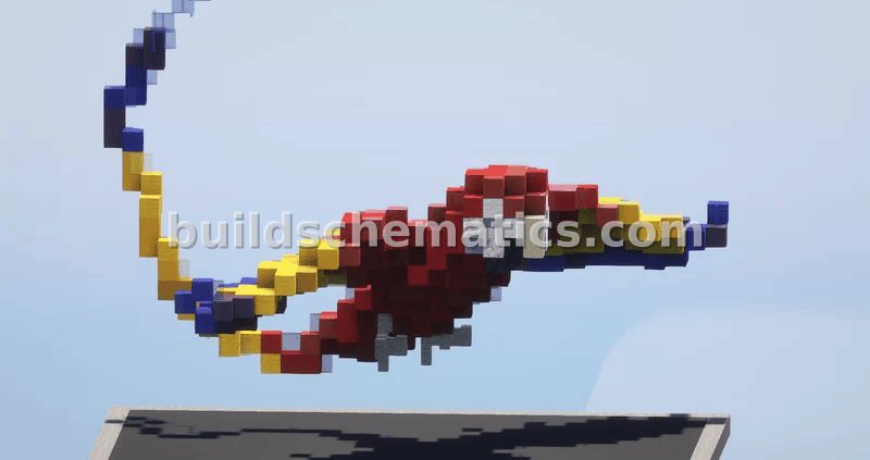 Red Parrot Statue