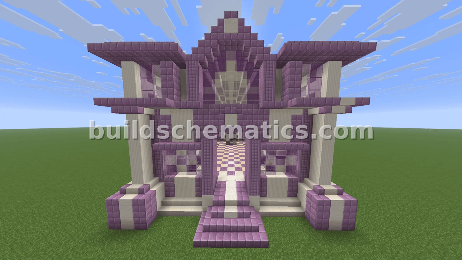 Elegant Purple White Trading Hall
