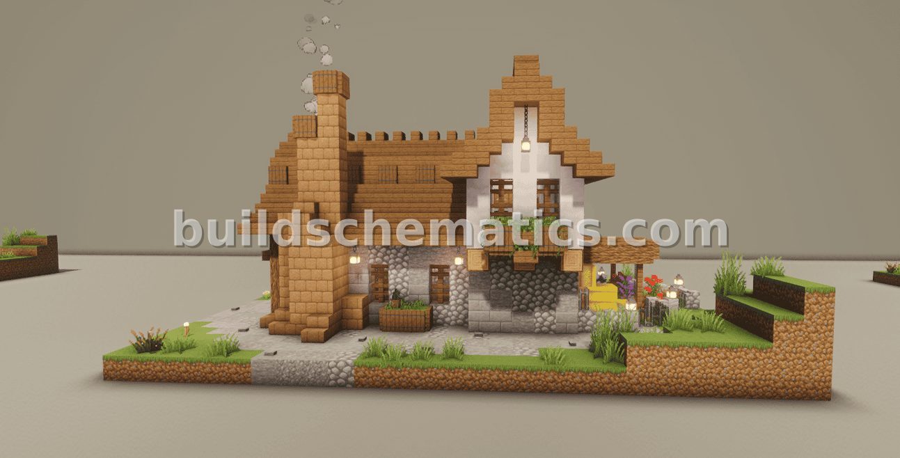 Medieval Style House With Interior — view 3