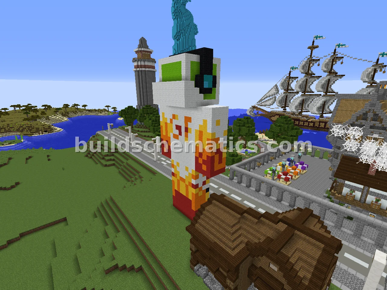 Minecraft Character Statue Build — view 4
