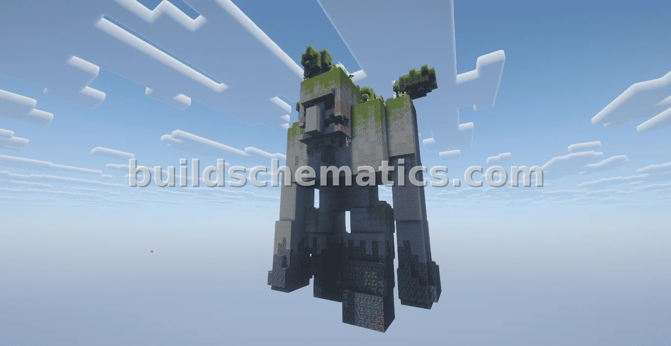Ancient Mossy Stone Guardian Statue — view 4