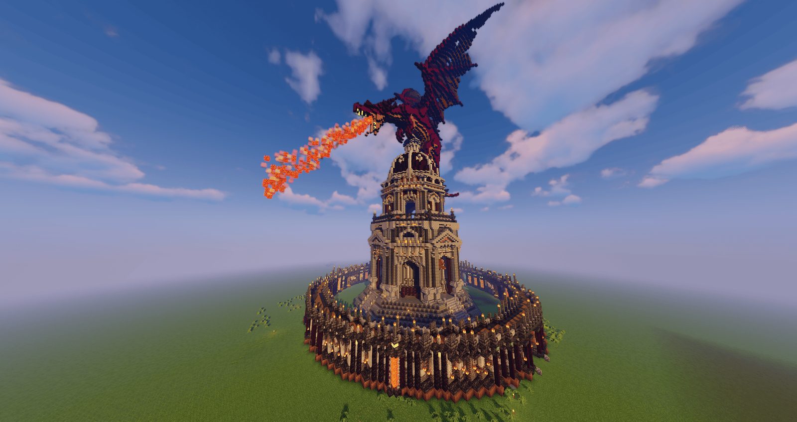 Fantasy Dragon Tower Build with Storage and Trading Hall