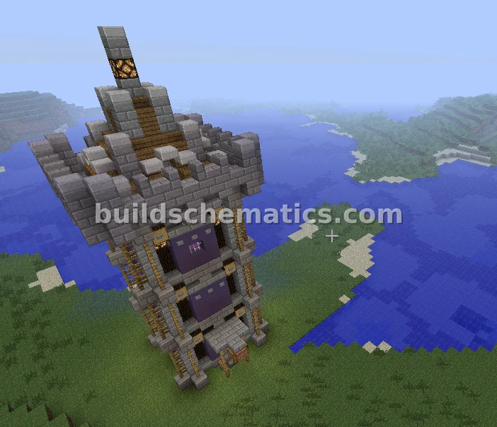 Small Purple Clay Medieval Tower