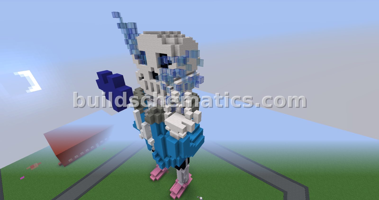 Sans Undertale Minecraft Statue — view 3