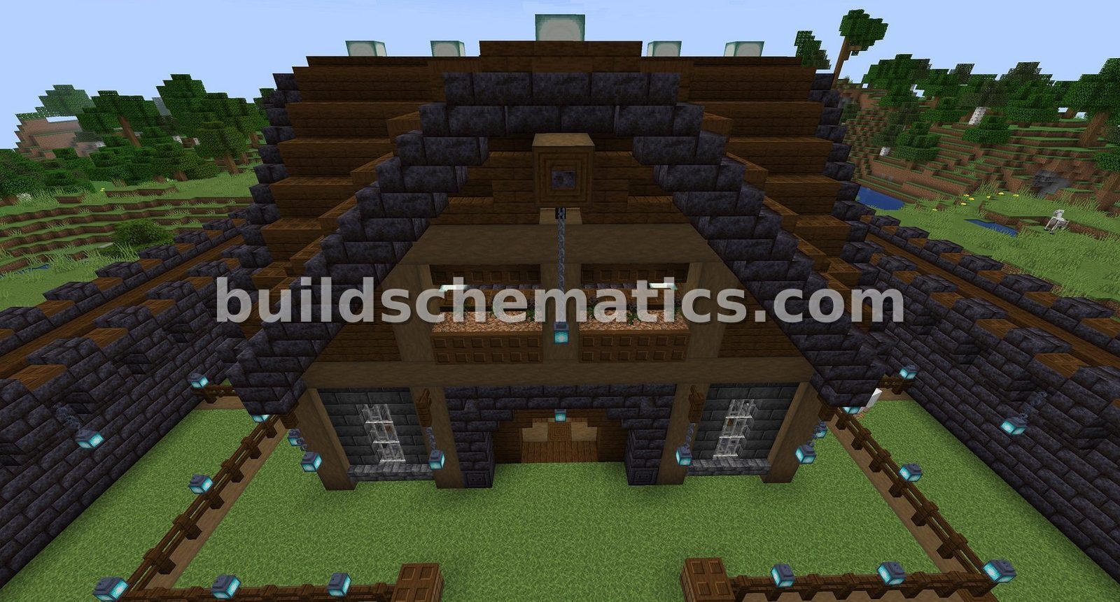 Dark Medieval Castle with Central House — view 2