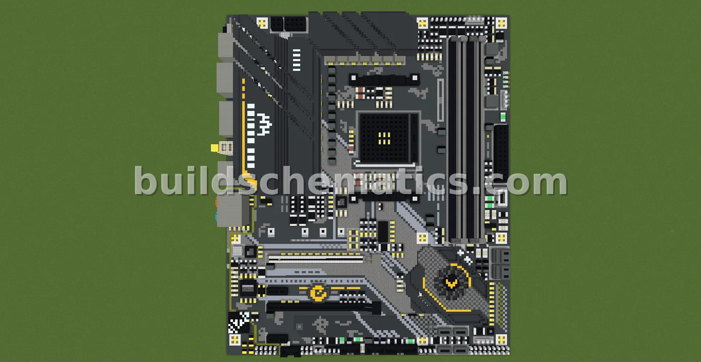 Gaming Motherboard Voxel Art — view 2
