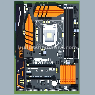 ASRock H170-Pro4 Motherboard Pixel Art — view 2