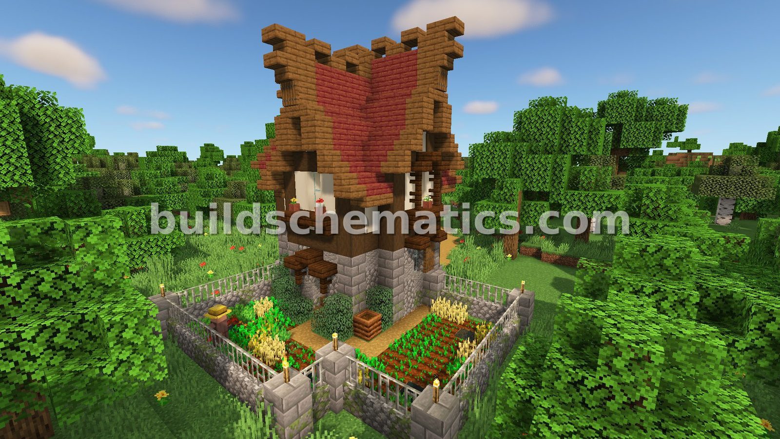 Simple Minecraft Starter House — view 2