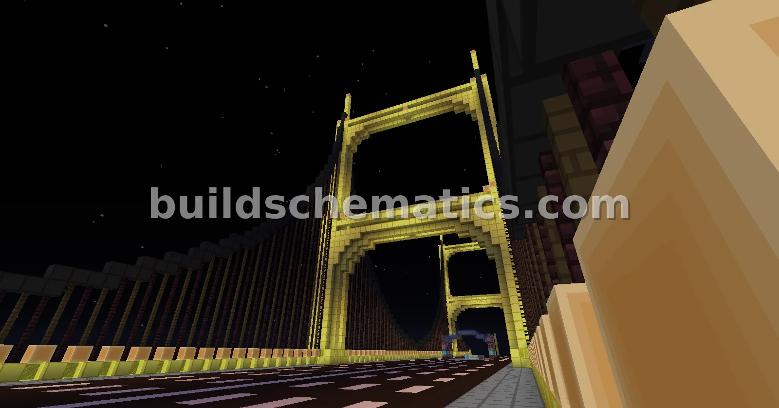 Golden Bridge With Train Station — view 4