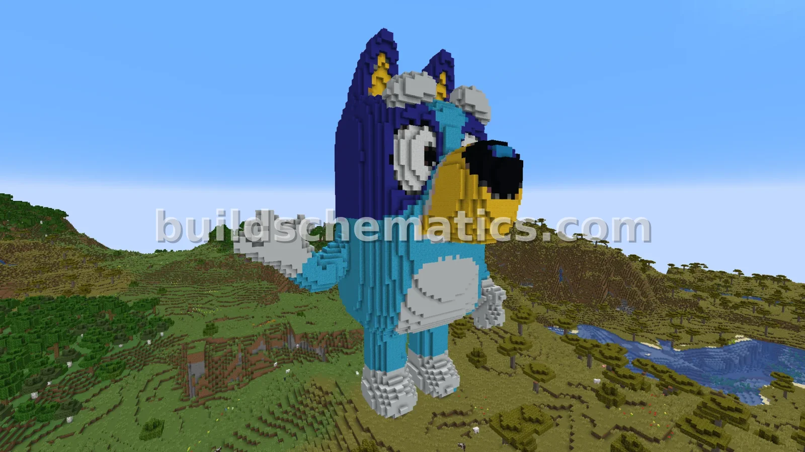 Bluey Statue Minecraft Sculpture — view 4