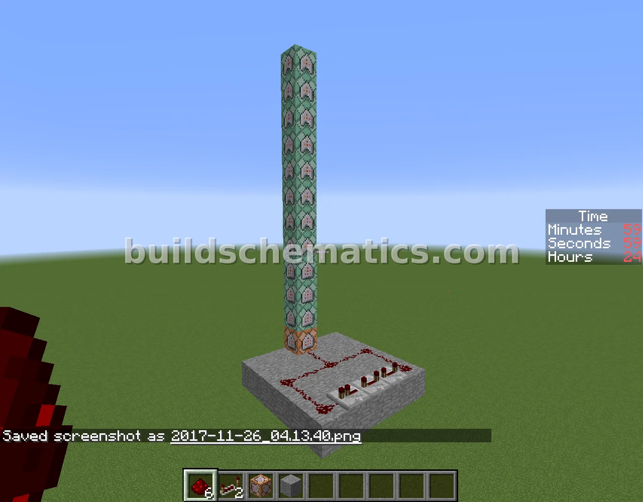 Redstone 24 Hour Command Block Clock — view 2