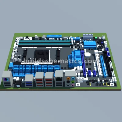 ASUS M5A99X EVO R2.0 Motherboard Pixel Art — view 3