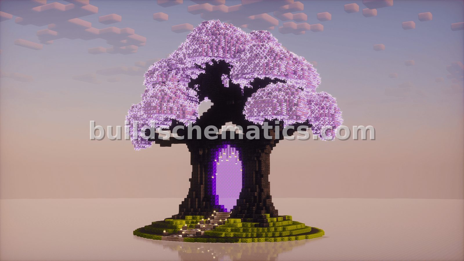 Custom Amethyst Tree Nether Portal Design — view 2