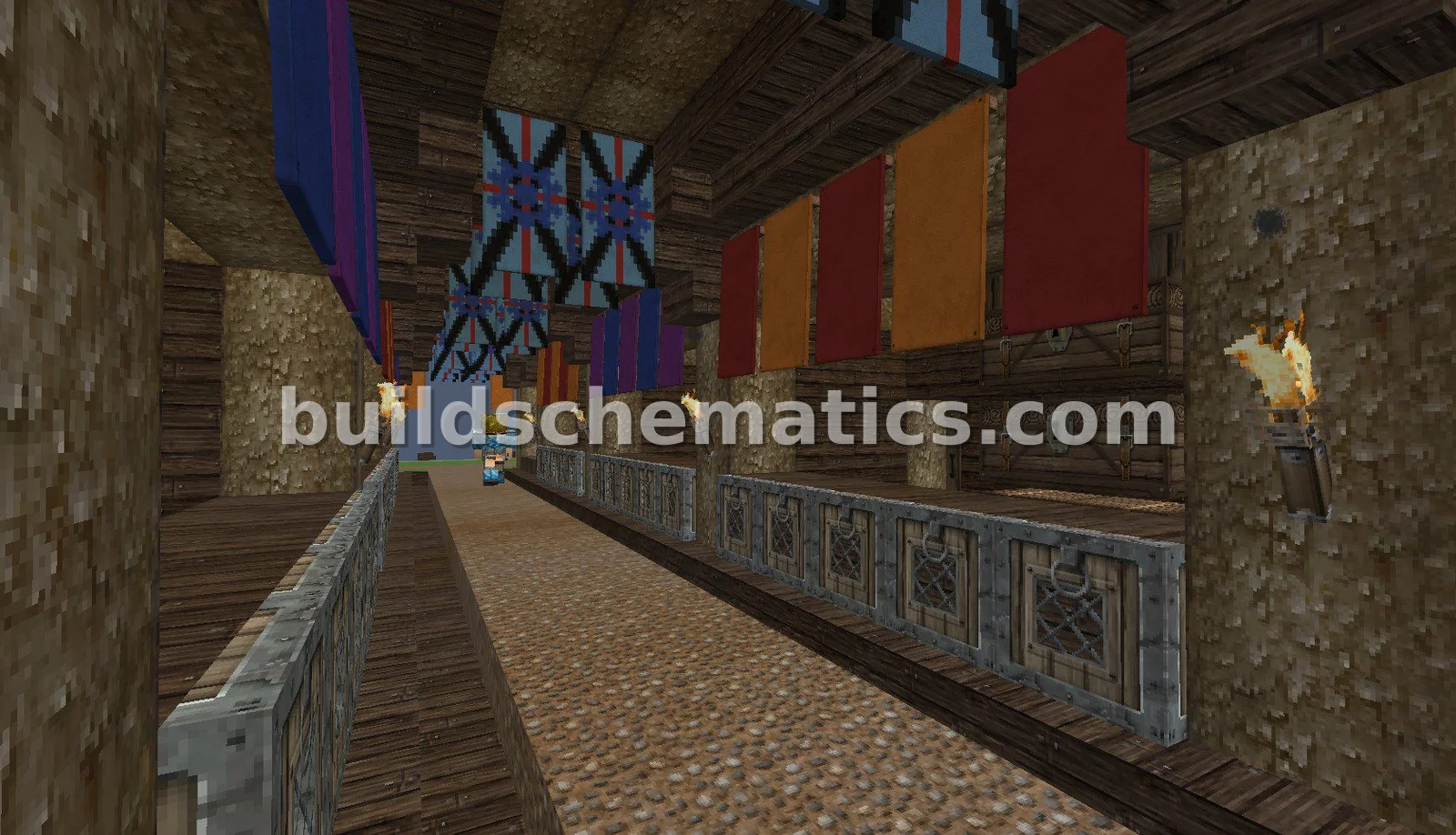 Medieval Market Hall With Shops — view 3