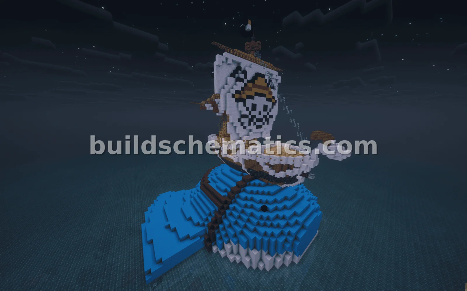 Pokemon Wailmer Carrying One Piece Going Merry Ship — view 4