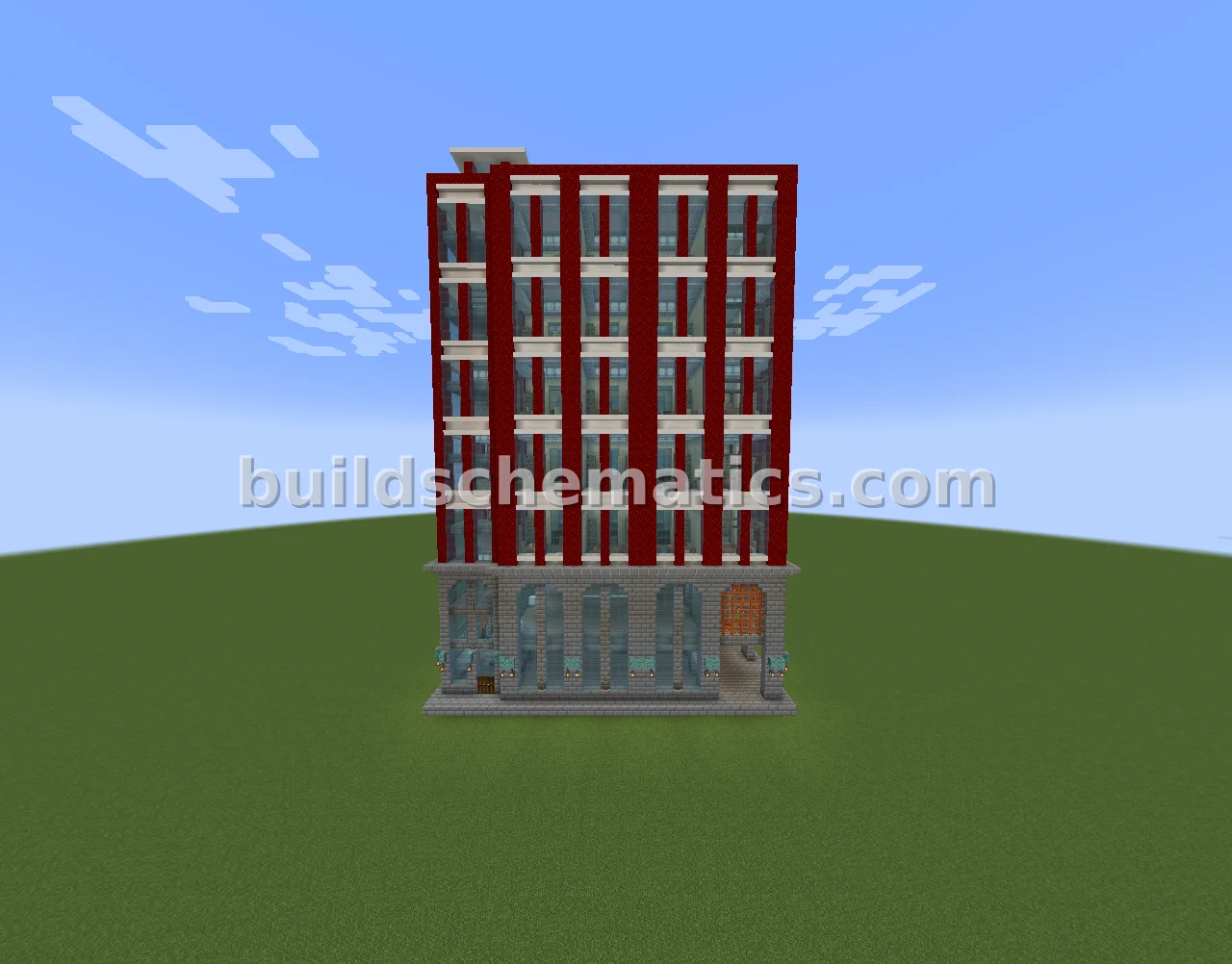 Red Bureaucratic Office Building