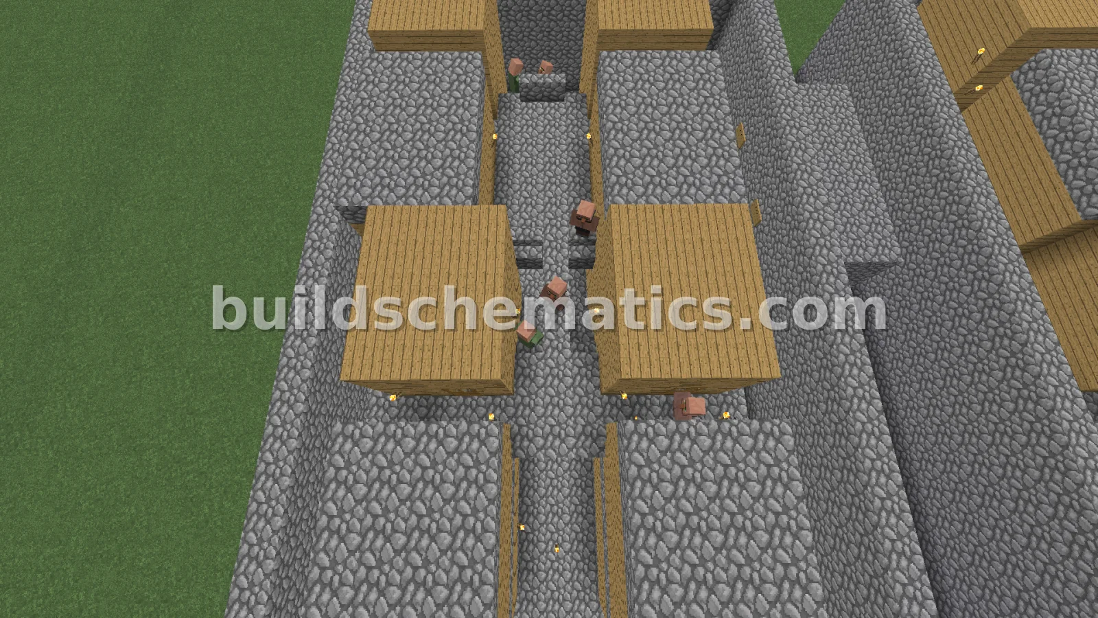 Miniature Wood and Cobblestone Town