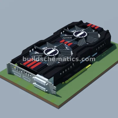 Dual Fan Graphics Card Pixel Art