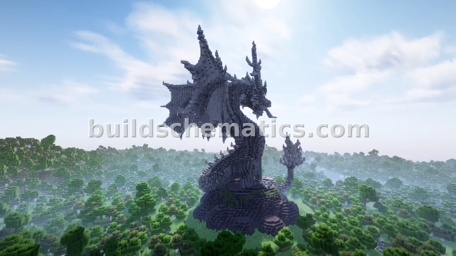 Gray Dragon Statue — view 2