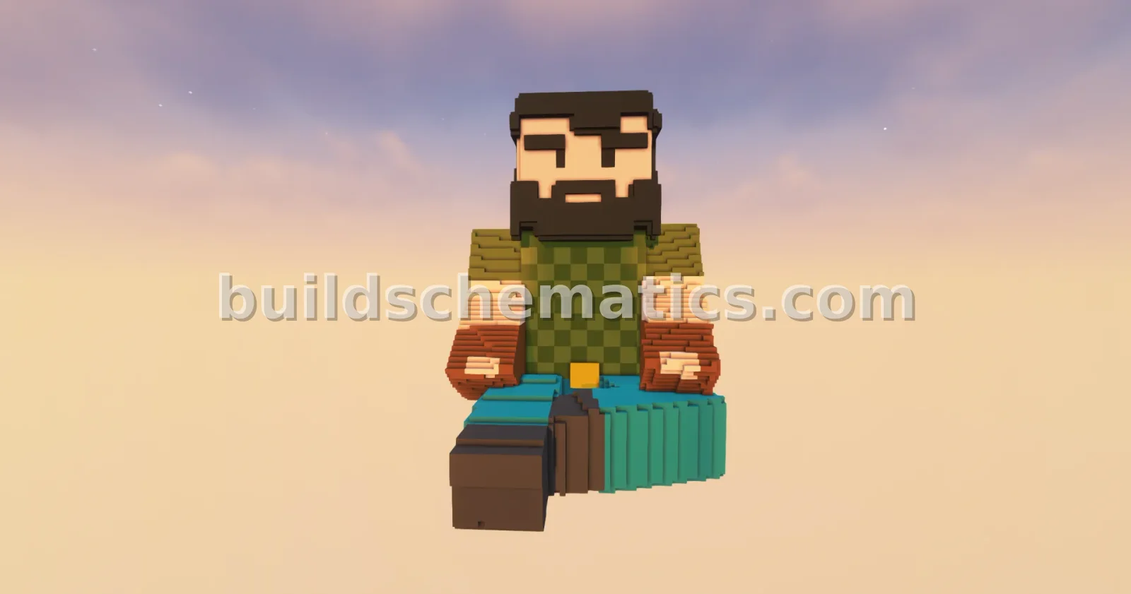 3D SjBerranteiro Statue Minecraft Build — view 2