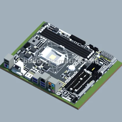 ASRock H87M-Pro4 Motherboard Pixel Art