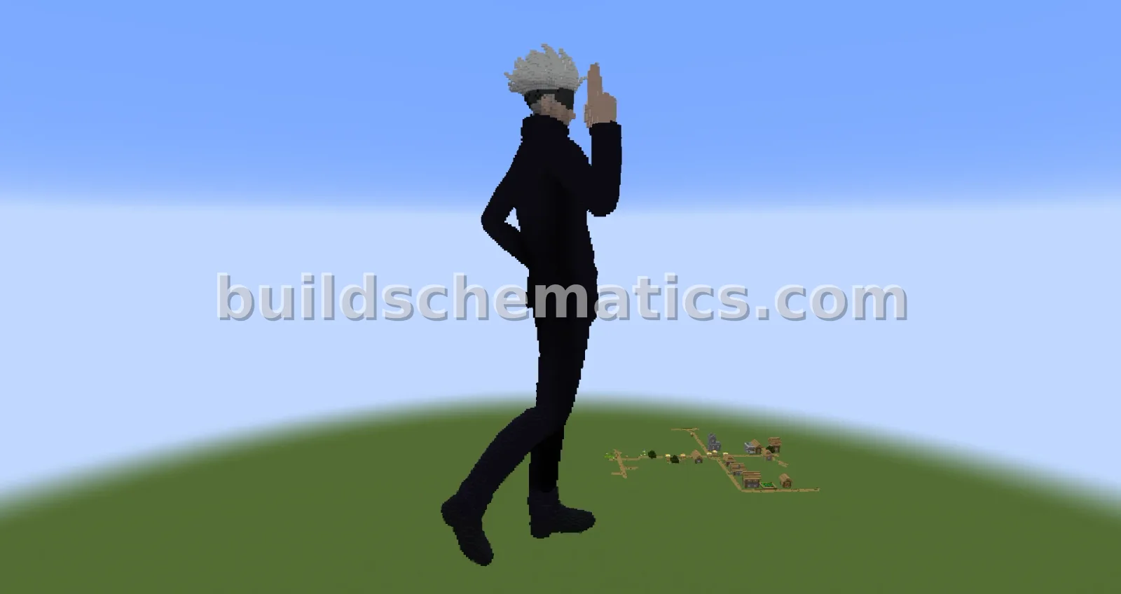 Gojo Statue Minecraft Build — view 2