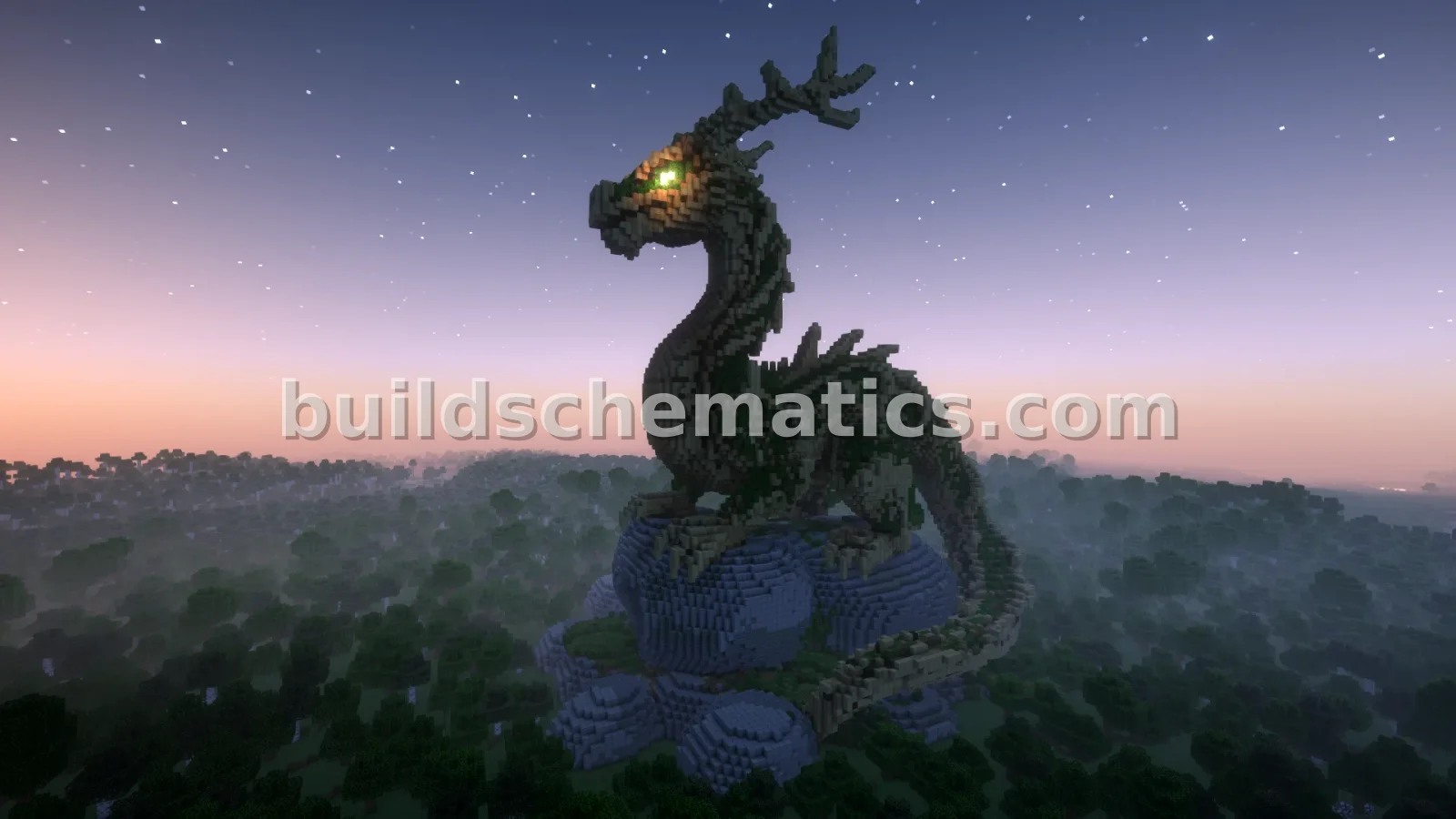 Forest Dragon Statue Mega Build — view 3