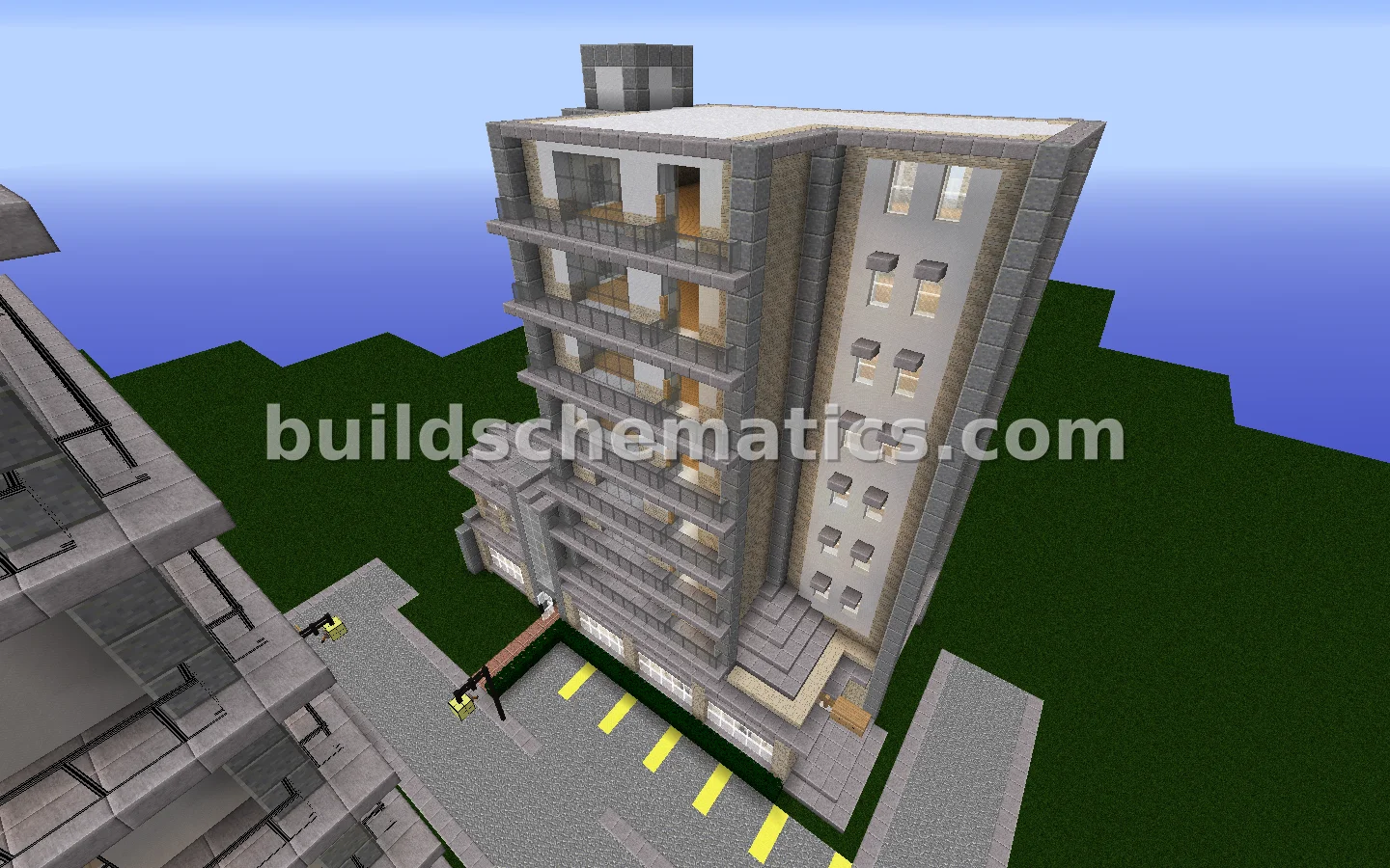 Modern Apartment Building with Shop