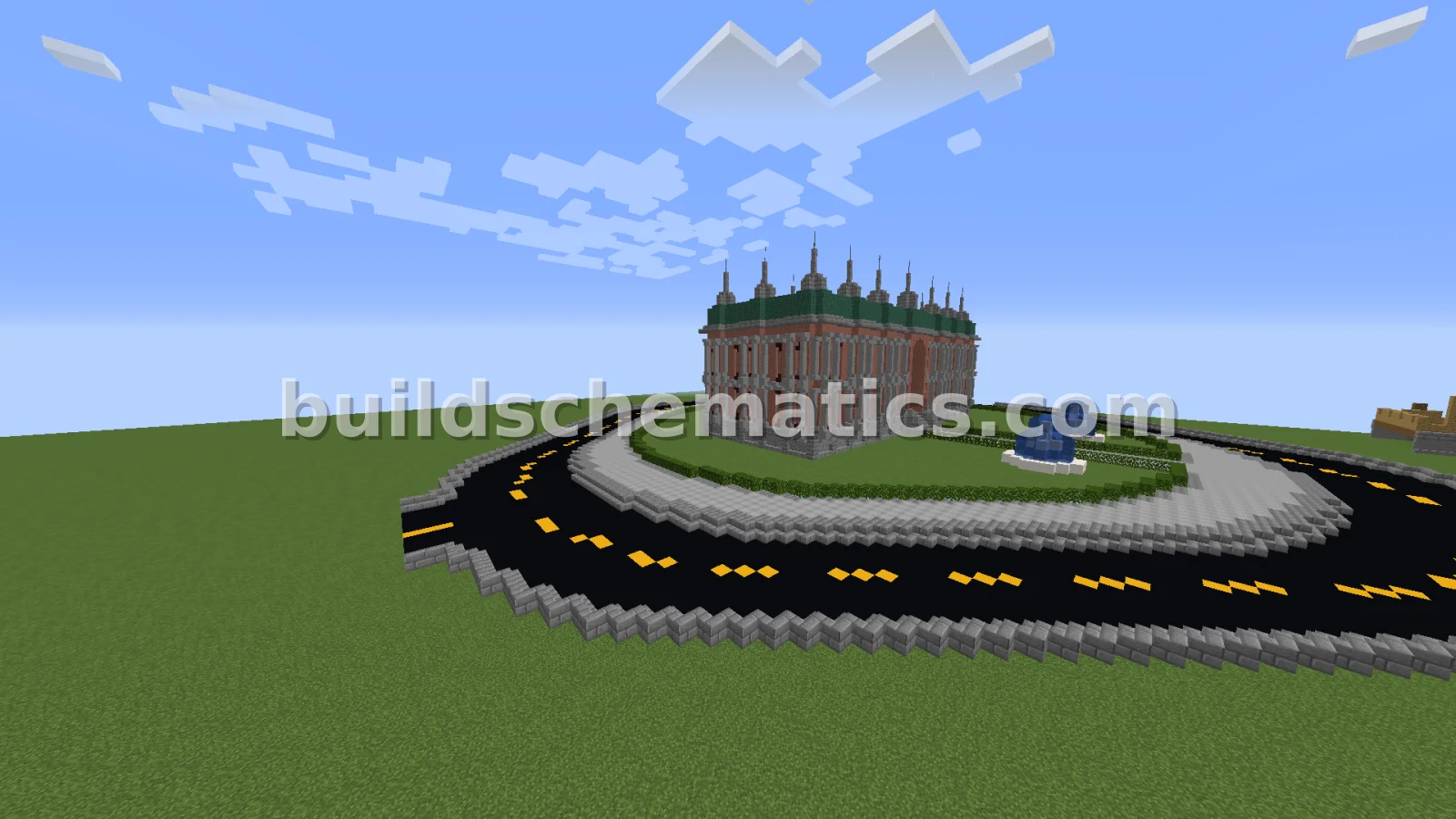 Town Hall Building With Road — view 3